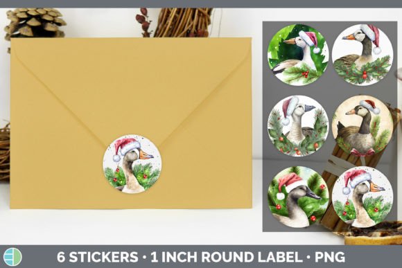 Barn Goose Christmas Stickers Sticker for Illustrations
