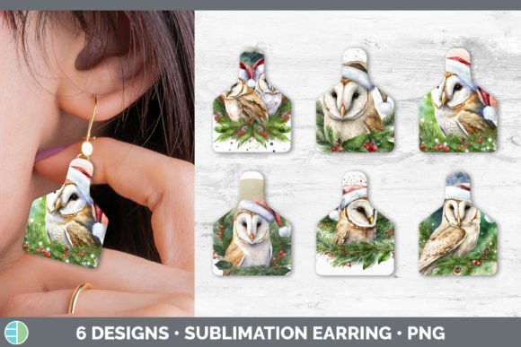 Christmas Barn Owl Cow Tag Earring Sub Illustrations