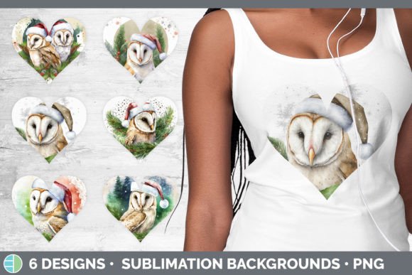 Christmas Barn Owl Hearts Clipart Subl Illustrations Review