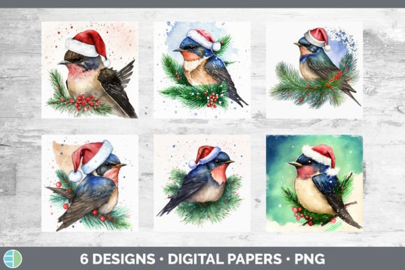 Christmas Barn Swallow Backgrounds Dig Illustrations