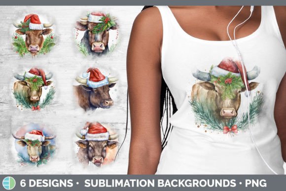 Christmas Bull Background Grunge Subli for Illustrations