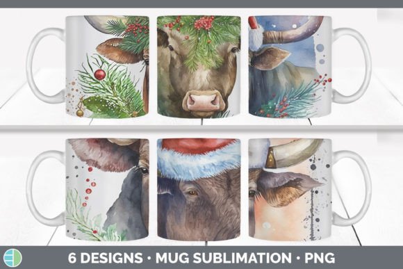 Christmas Bull Mug Sublimation Coffee & Illustrations Review