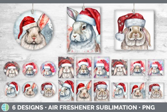 Christmas Bunny Air Freshener Sublimat Illustrations