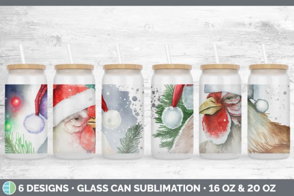 Christmas Chicken Glass Can Sublimatio Review