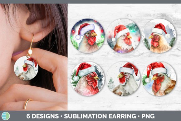 Christmas Chicken Round Earring Sublim: A Brand Designer's Review of Seasonal Illustrations