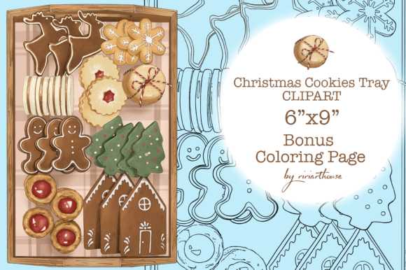 Christmas Cookies Tray Clipart for Seasonal Illustrations
