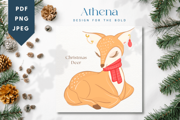 Christmas Deer Cute Baby Animal Illustrations for Crafters