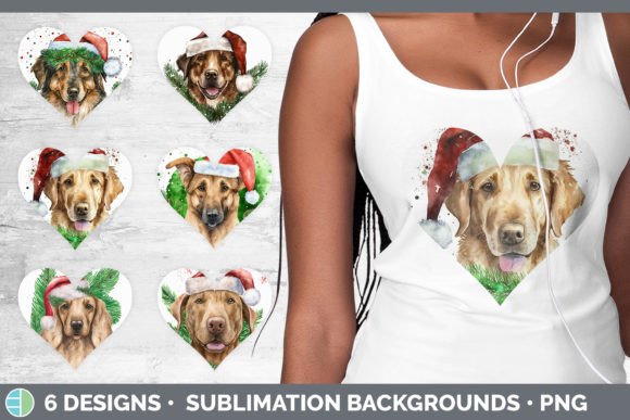 Christmas Dog Hearts Clipart Sublimati for Website and Editorial Use