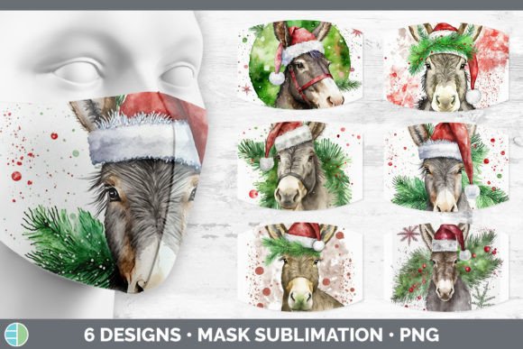 Christmas Donkey Mask Sublimation Bund for Illustrations