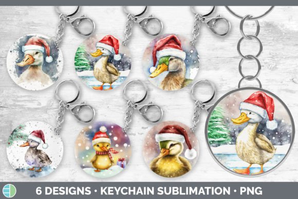 Christmas Duck Keychain Bundle Keyring Illustrations Review