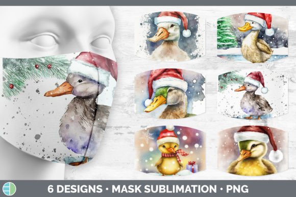 Christmas Duck Mask Sublimation Bundle for Illustrations