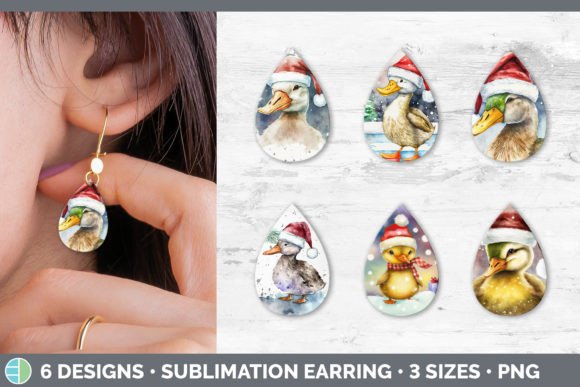 Christmas Duck Teardrop Earring Sublim: A Designer's Review of Seasonal Illustrations