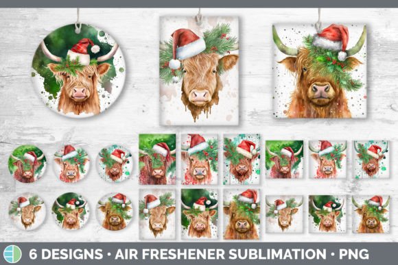 Christmas Highland Cow Air Freshener Illustration Review