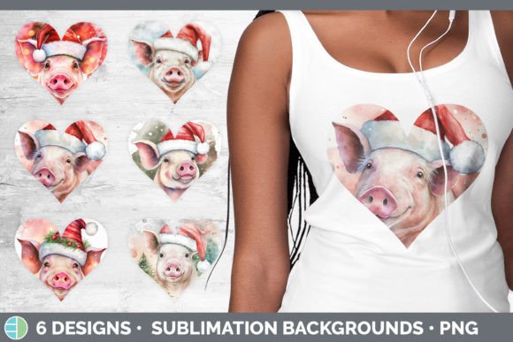 Christmas Pig Hearts Clipart Sublimati: A Designer's Review of Modern Illustrations