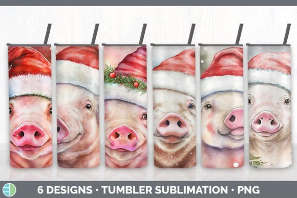 Christmas Pig Tumbler Sublimation Bundle: A Designer's Review of Illustrations