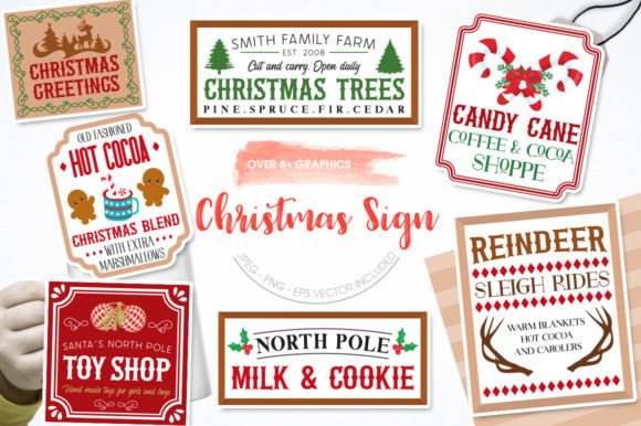 Christmas Signs Illustrations for Website and Editorial Use