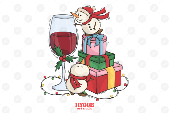 Christmas Tipsy Snowmen Wine PNG Illustration Review