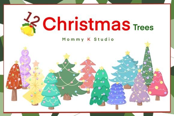 Christmas Tree Set3 Illustrations for Seasonal Design Projects