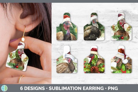 Christmas Turkey Cow Tag Earring Subli Review