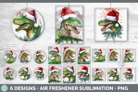 Dinosaur Christmas Air Freshener Illustration